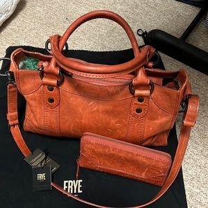 Frye Melissa Satchel with matching wallet